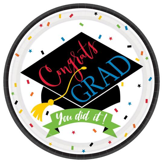 9" 100% Done Congrats Grad Paper Plates, 60ct.